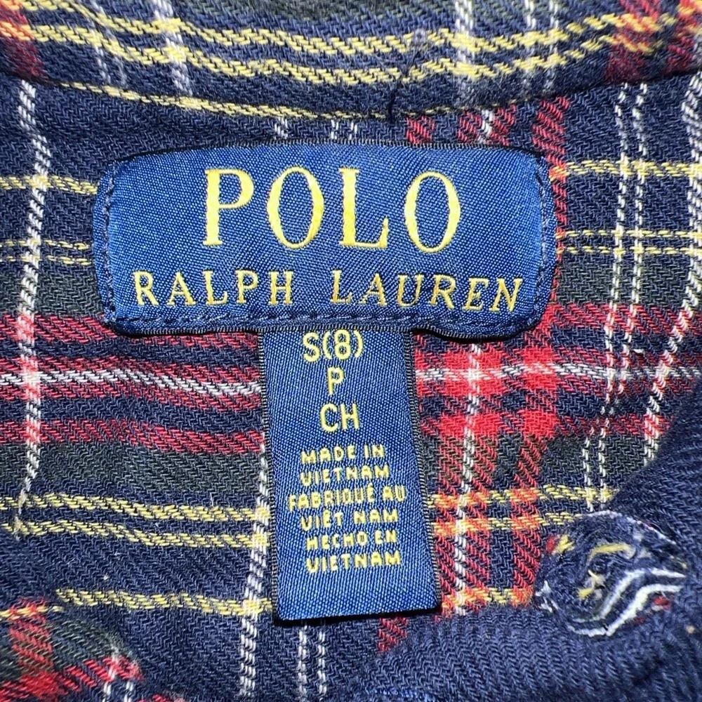 Polo Ralph Lauren Plaid Flannel‎ Shirt Blue Red Yellow Boys Size Size 8